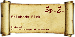 Szloboda Elek névjegykártya