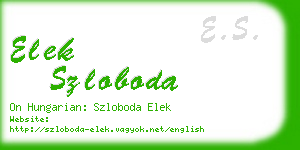 elek szloboda business card